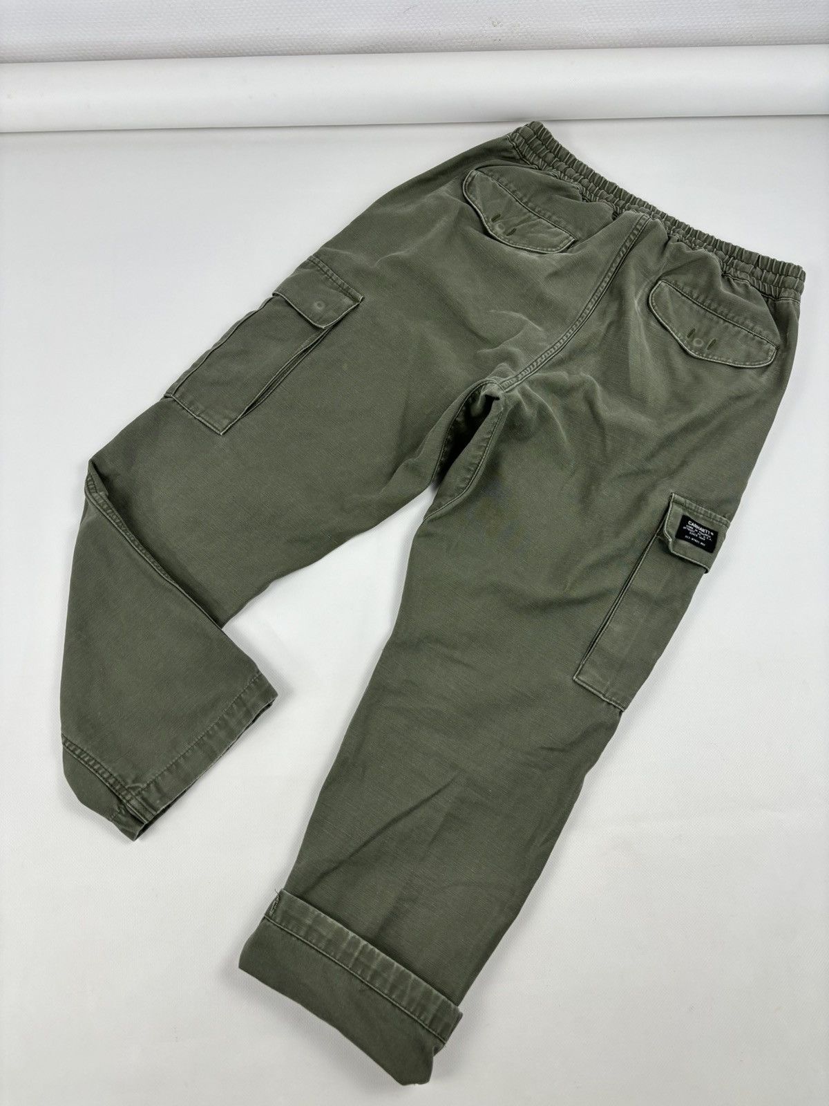 Carhartt × Carhartt Wip × Vintage VTG CARHARTT WIP CAMPER Khaki Cargo Pocket Military Work Trousers Utility Pants Size US 32 / EU 48 - 9 Thumbnail