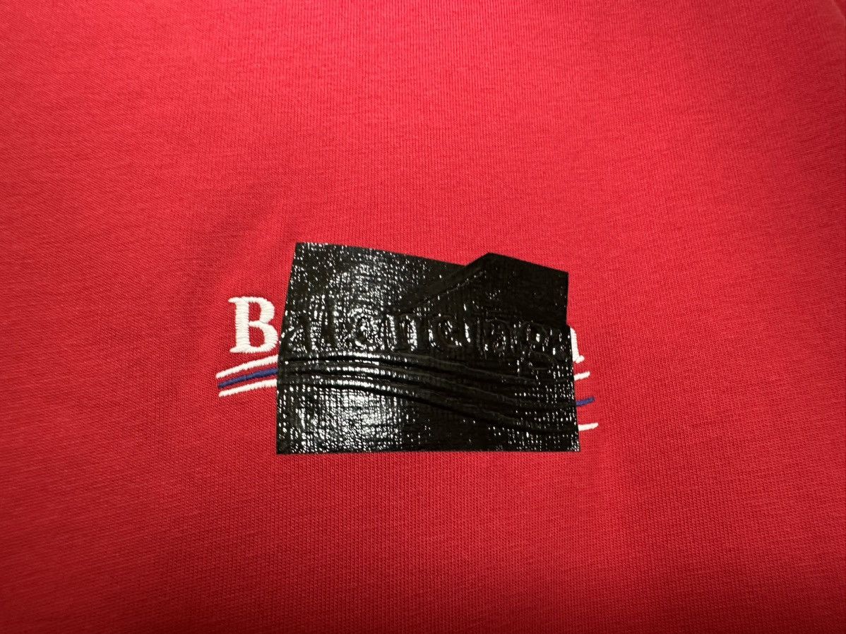 Balenciaga Red Gaffer Logo Printed Cotton T Shirt Size US XS / EU 42 / 0 - 4 Thumbnail