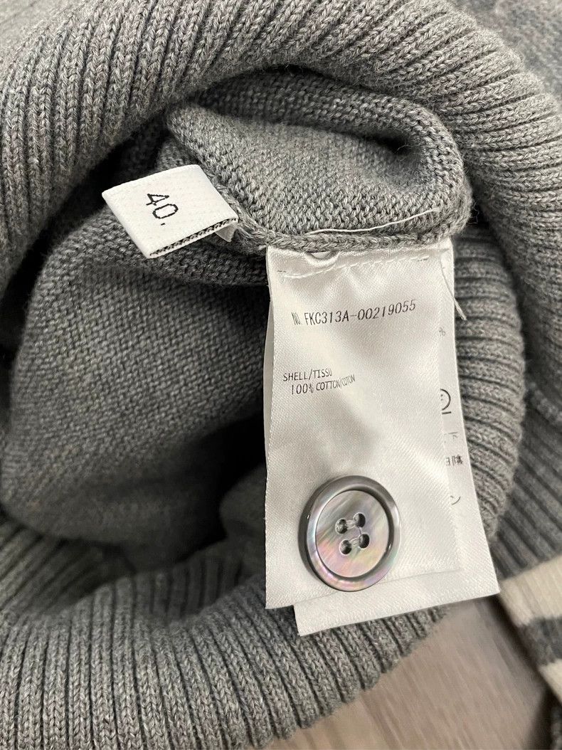 Thom Browne Thom browne Gray puppy four-striped knitted cardigan jacket Size S / US 4 / IT 40 - 6 Thumbnail