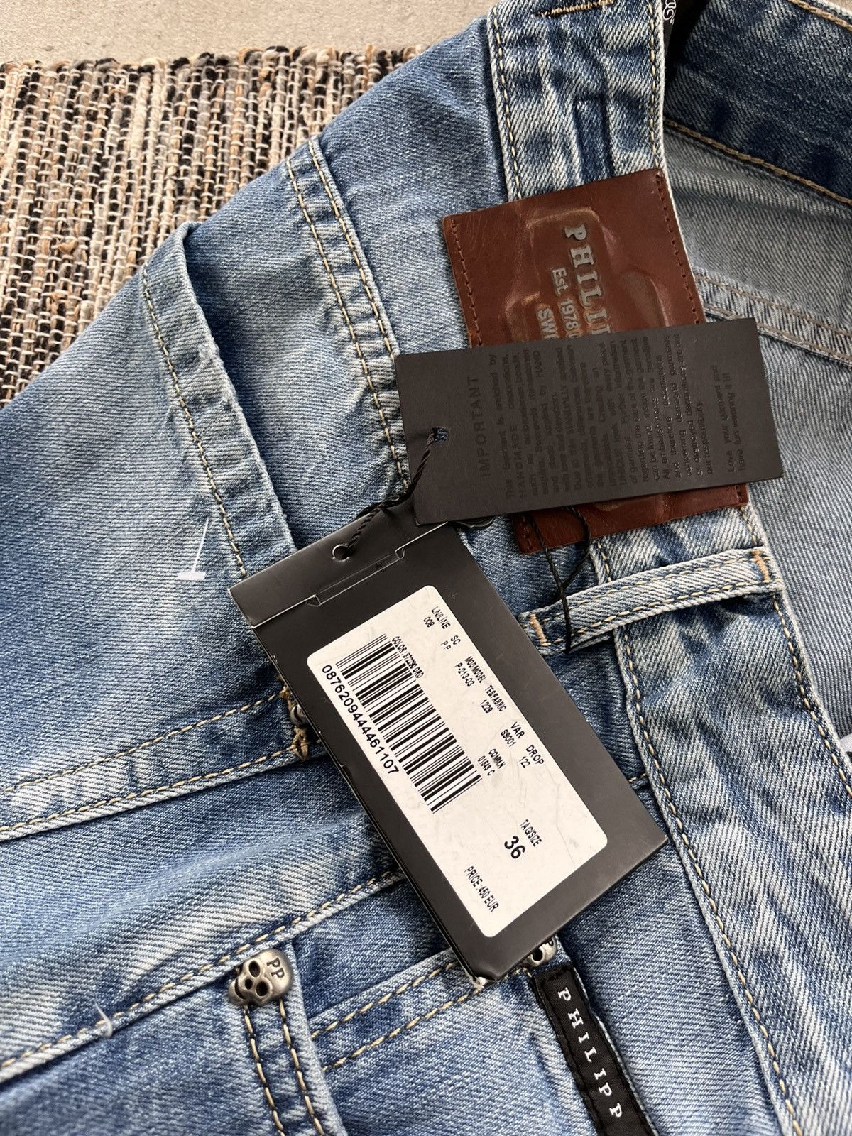 Philipp Plein New Philipp Plein Jeans Light Blue denim Distressed Wide Y2K Size US 36 / EU 52 - 22 Thumbnail