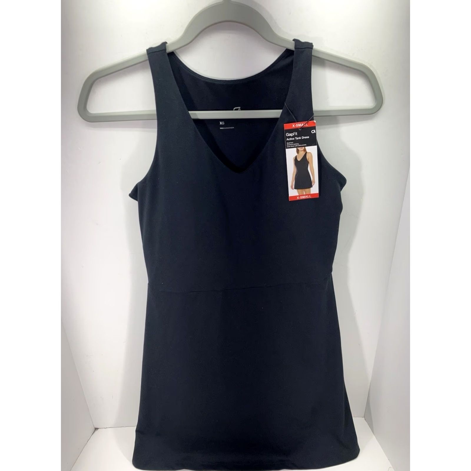 Gap Gap Fit Active Tank Dress Women XS Black Stretch Shelf Bra Inner Shorts NWT Shirt Dress Tank Dress Womens XS Black Stretch NWT Size 26" / US 2 / IT 38 - 2 Thumbnail