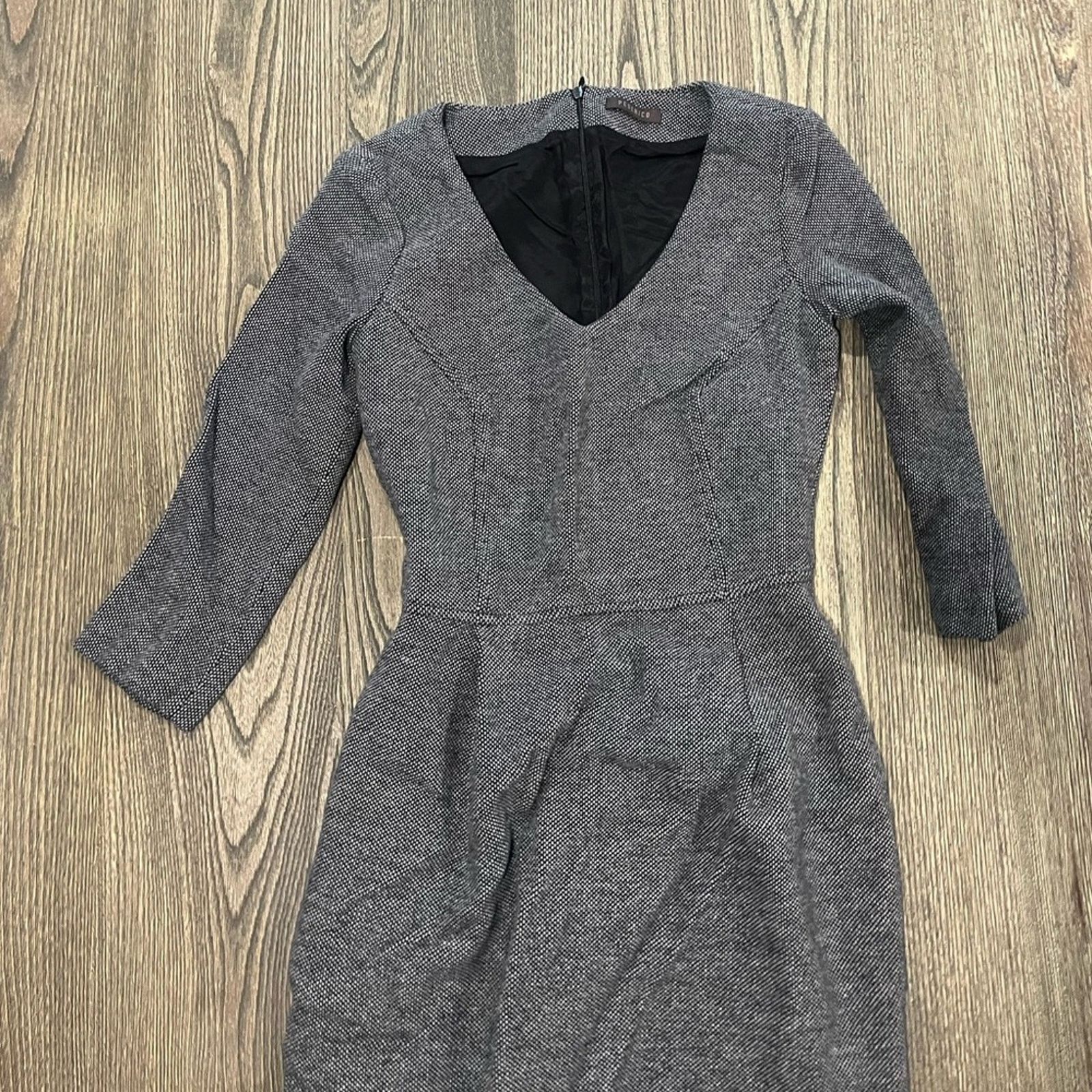 Vintage Peserico Midi Sheath Dress 3/4 Sleeve Tweed Knit Lined Sz 38 Size L / US 10 / IT 46 - 3 Thumbnail
