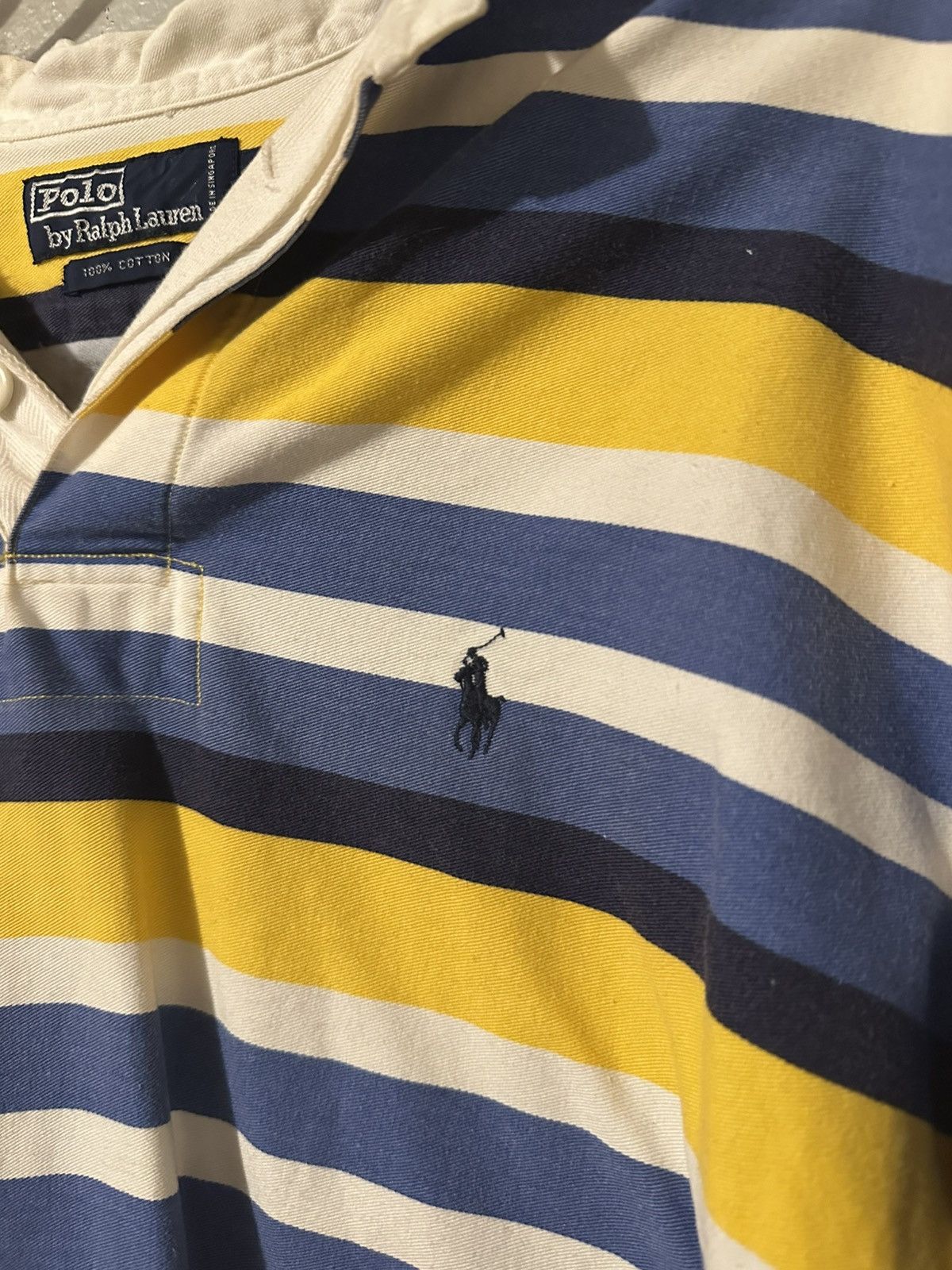 Polo Ralph Lauren Vintage Polo Ralph Lauren Long-Sleeve Rugby Shirt Size US XL / EU 56 / 4 - 3 Thumbnail