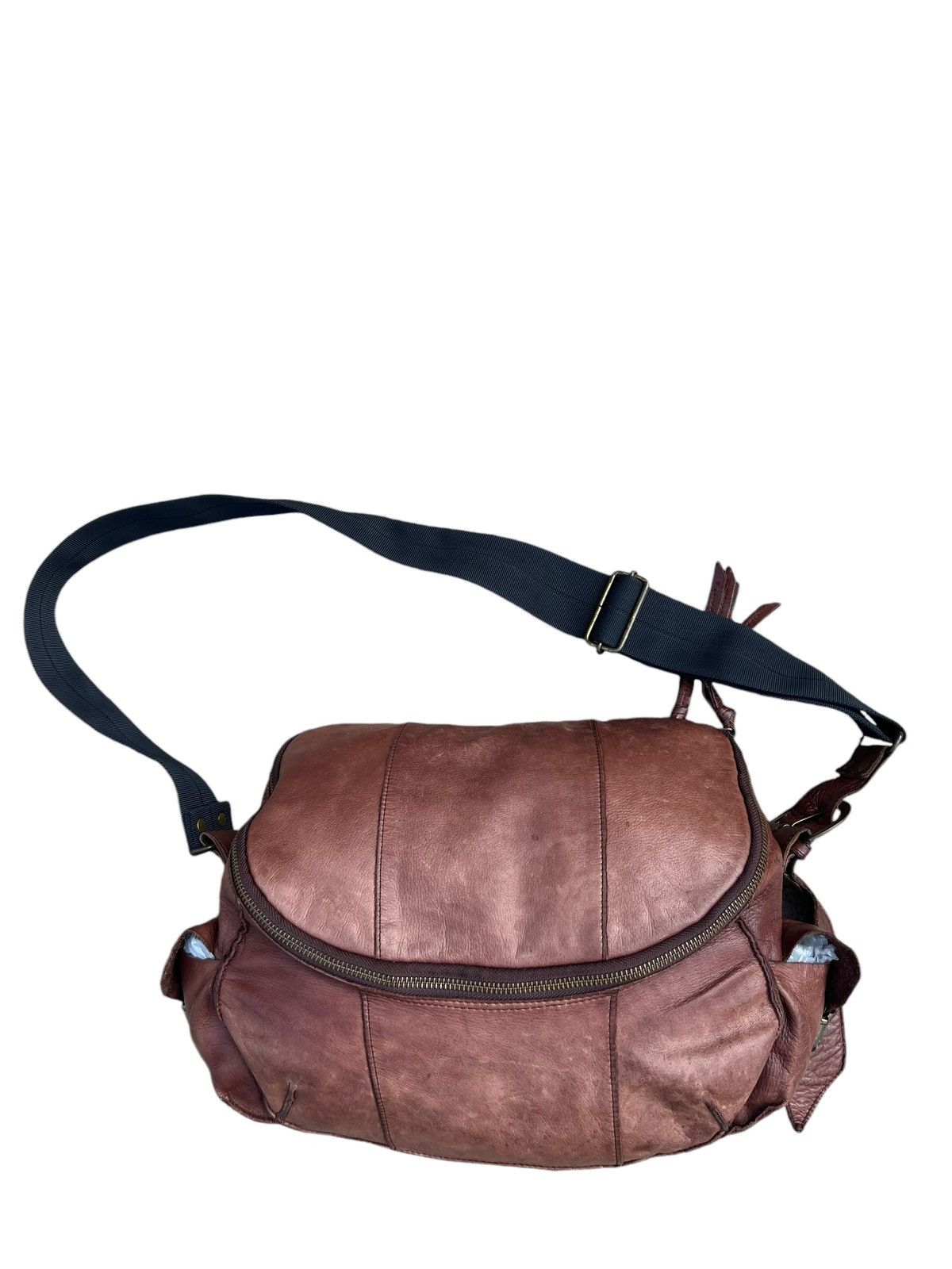 Leather Vintage Papillonner Japan Fade Patina Leather Messenger Bag Size ONE SIZE - 9 Thumbnail