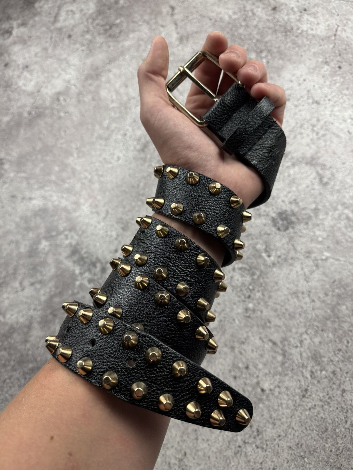 Japanese Brand 00’s NUMBER NINE STYLE PUNK STUDDED RARE Y2K BELT VINTAGE Size ONE SIZE - 2 Thumbnail