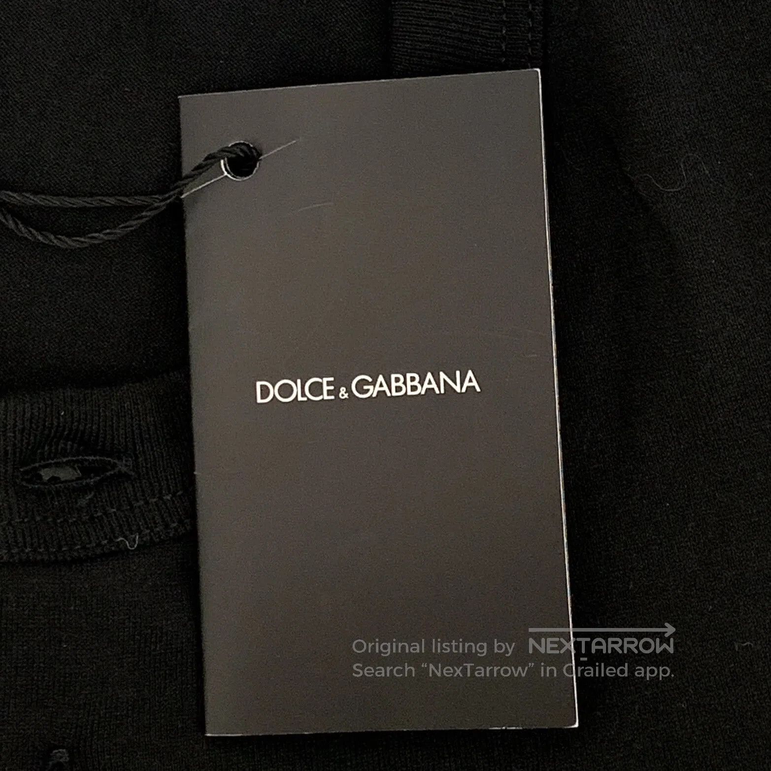 Dolce & Gabbana Dolce Gabbana Black Crown Embroidered Cotton Round Neck Si Size US S / EU 44-46 / 1 - 7 Thumbnail