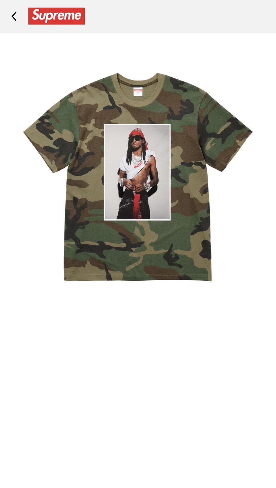 Supreme Supreme Playboi Carti tee Woodland Camo XL | Grailed