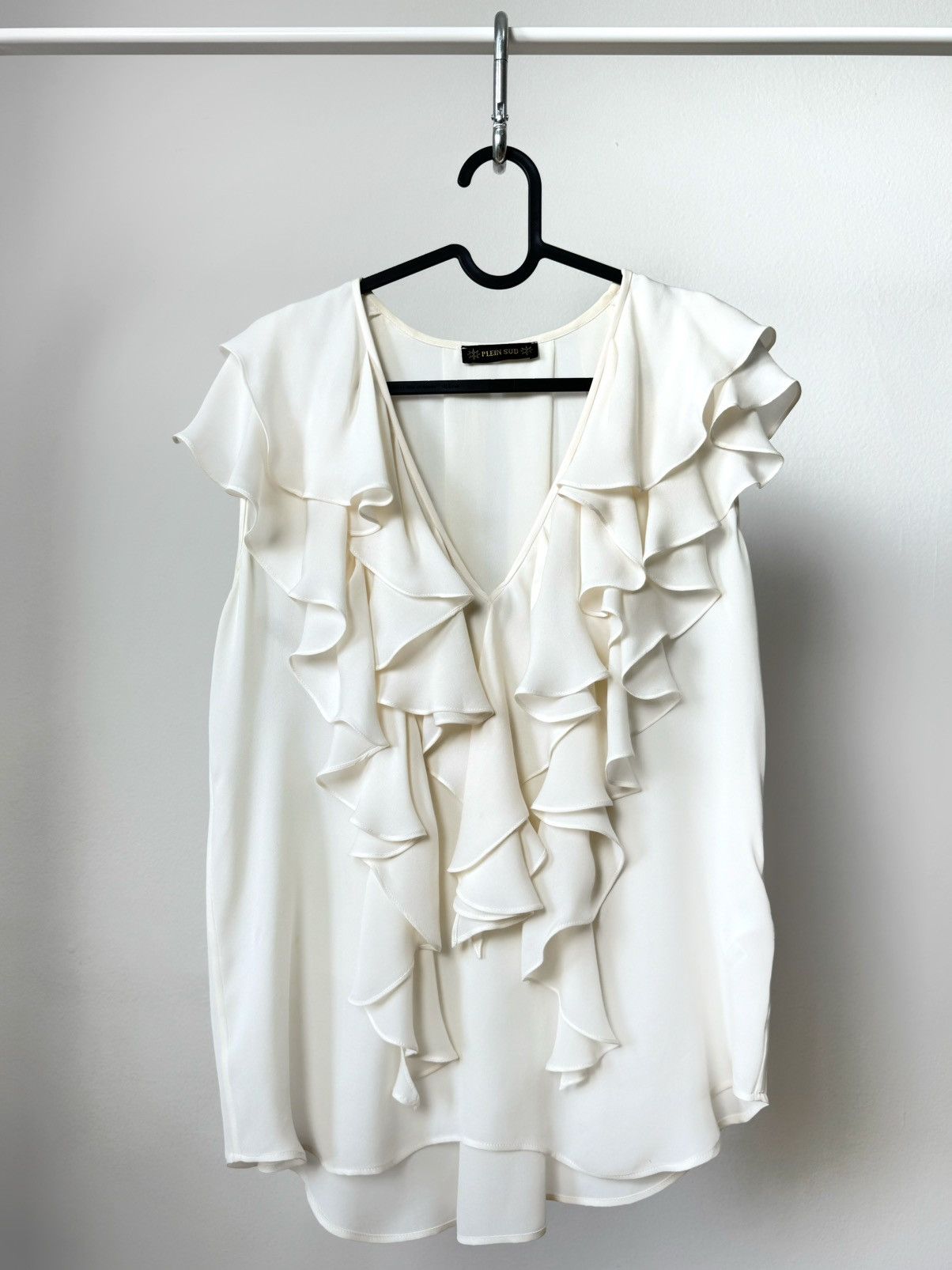 plein sud Plein Sud 2007s Archive Y2K Silk Ruffle Top Blouse Size M / US 6-8 / IT 42-44 - 1 Thumbnail