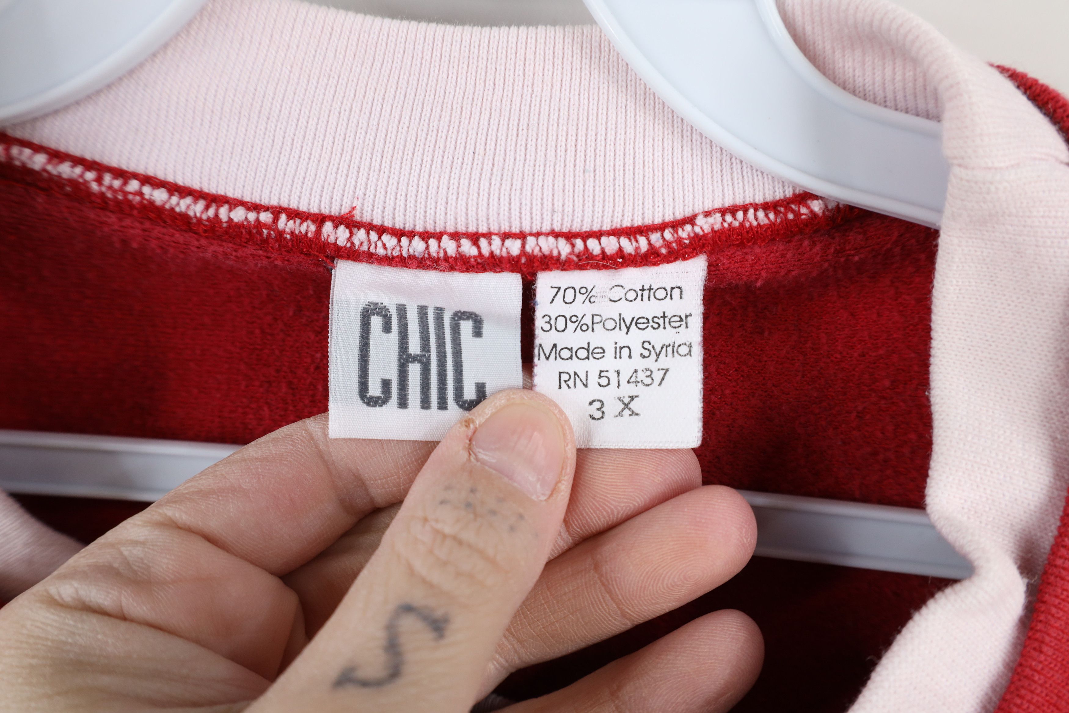 Vintage Vintage 90s Streetwear Kitten Bird Layered Sweatshirt Red Size 3XL / US 20-22 - 8 Thumbnail