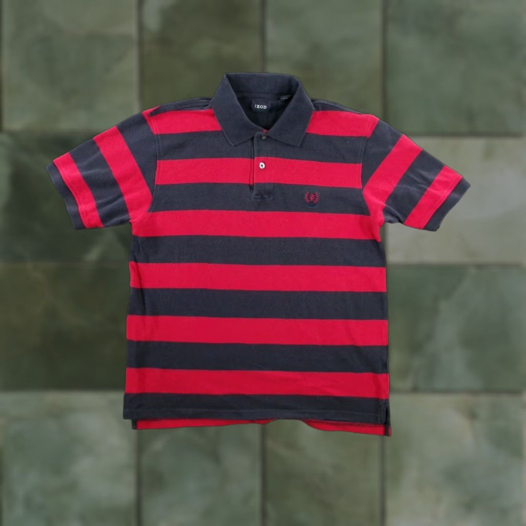 Izod IZOD Polo Shirt Men Large Red Striped Classic Preppy Casual Activewear Size US L / EU 52-54 / 3 - 1 Thumbnail