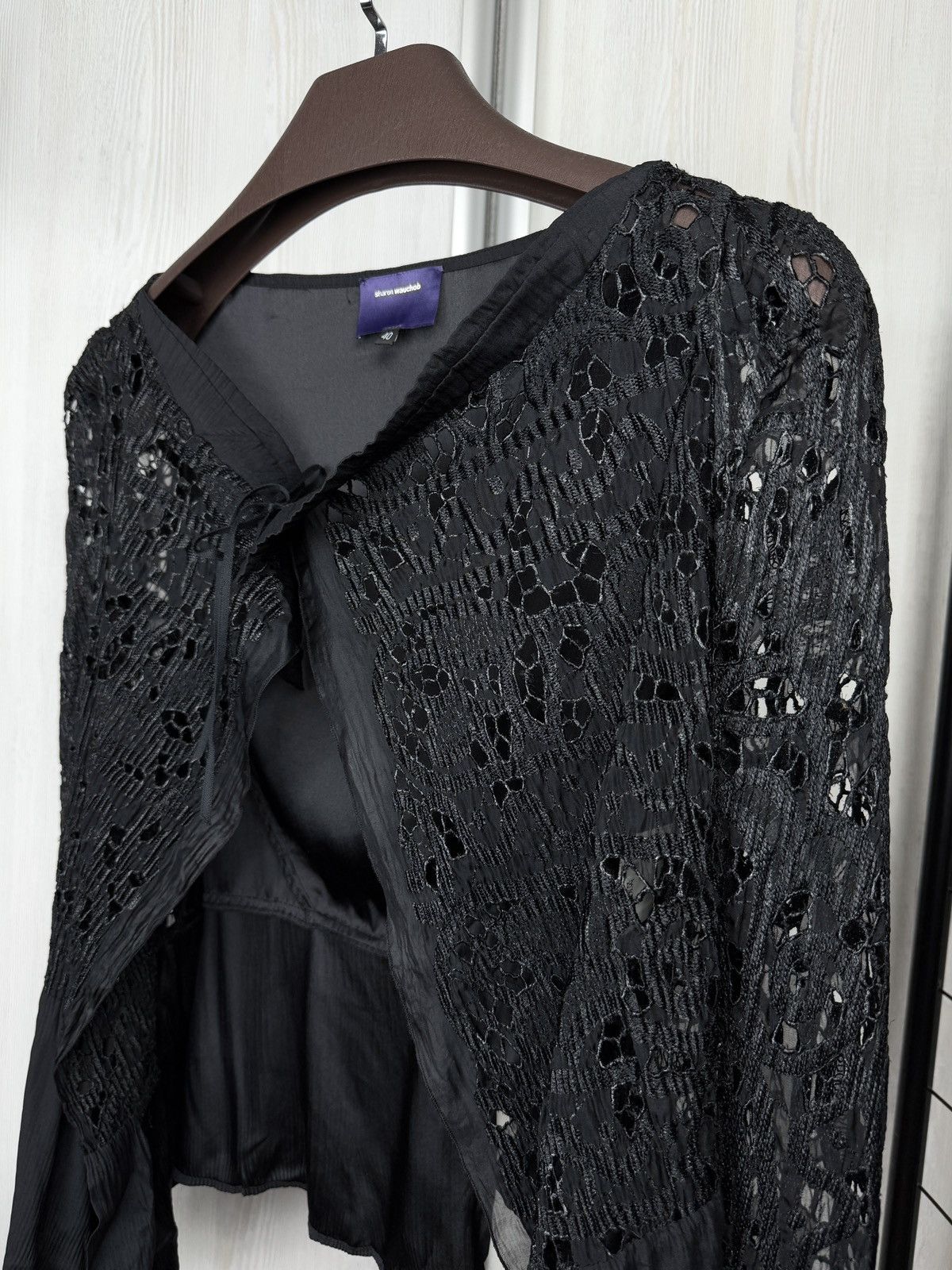 Other Sharon Wauchob 2000s Women’s Black Lace Silk tying up blouse Size M / US 6-8 / IT 42-44 - 4 Thumbnail