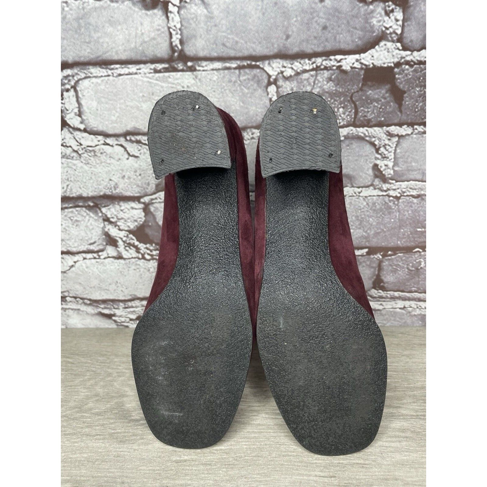 Other David Aaron Burgundy Maroon Suede Leather Round High Heels W Size US 6.5 / IT 36.5 - 8 Thumbnail