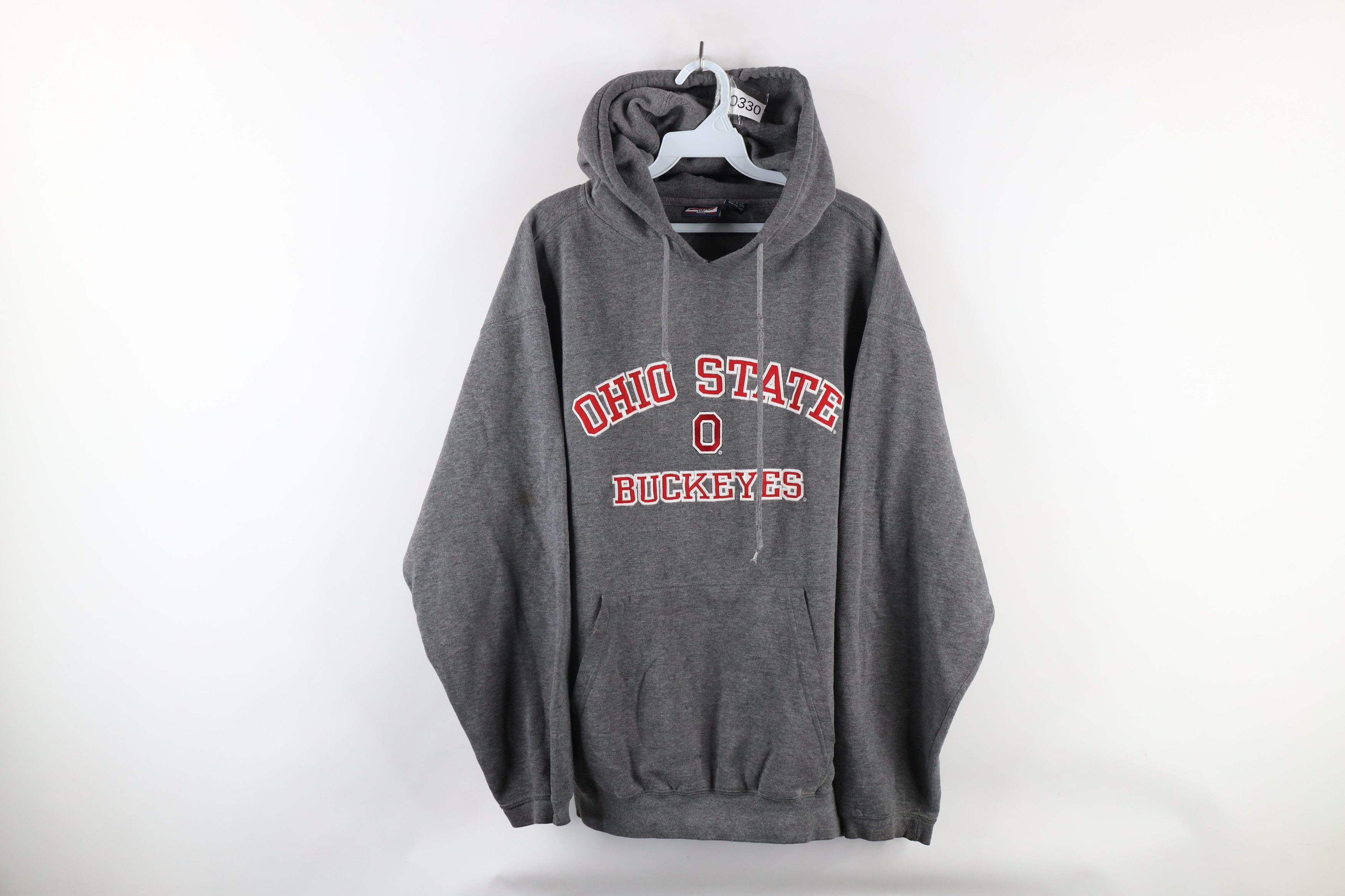 Vintage Vintage 90s Spell Out Ohio State University Hoodie Gray Size US L / EU 52-54 / 3 - 1 Thumbnail