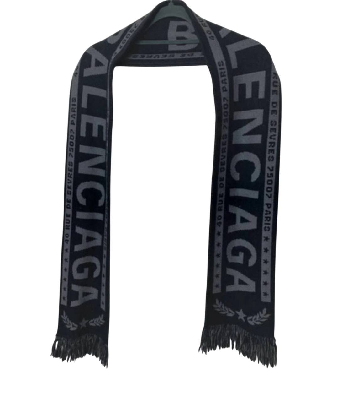 Balenciaga Balenciaga Black logo scarf Size ONE SIZE - 1 Thumbnail