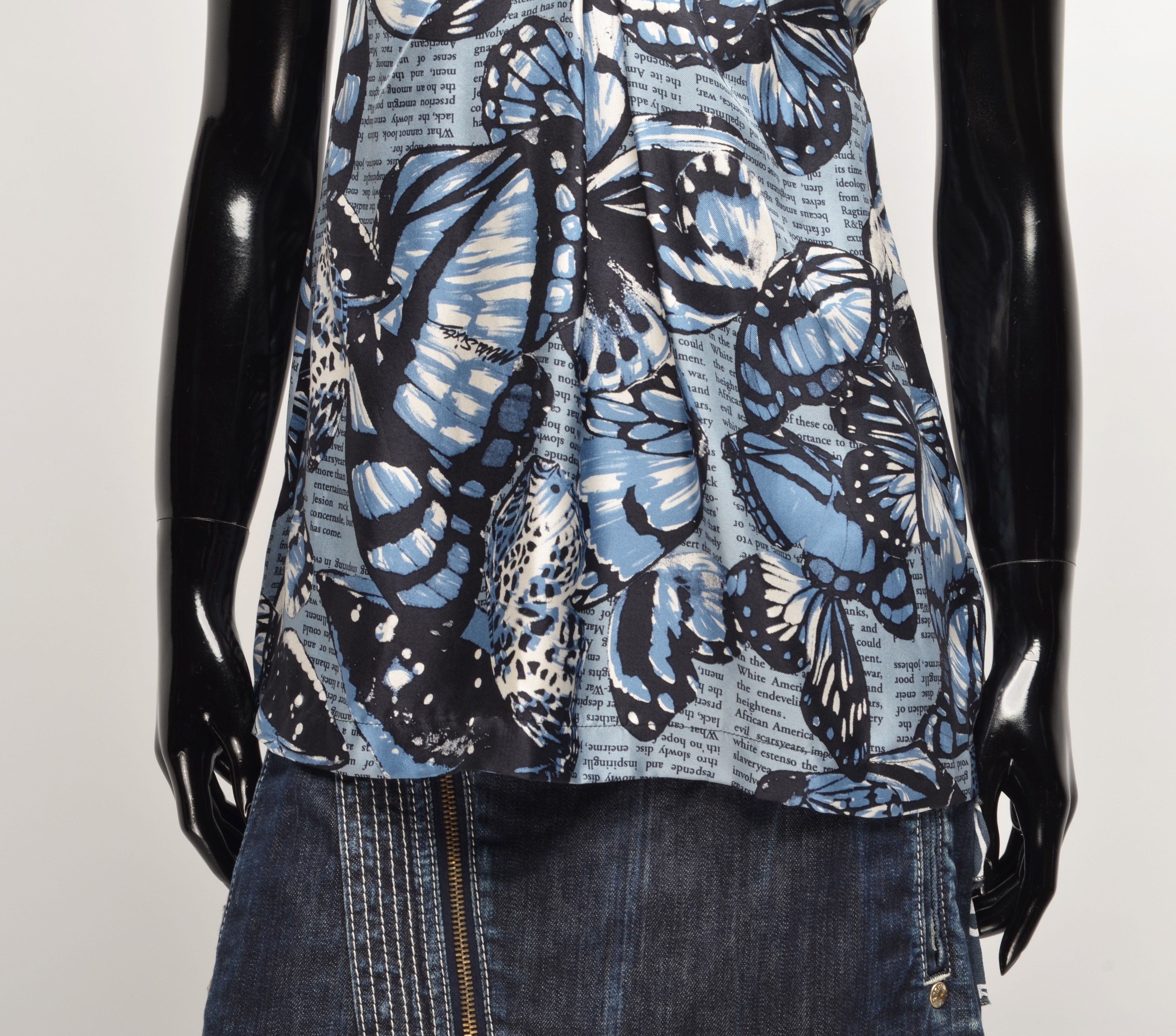 Miss Sixty × Vintage Vintage Miss Sixty Y2K Butterfly Printed Silk Top Blouse Size M / US 6-8 / IT 42-44 - 3 Thumbnail