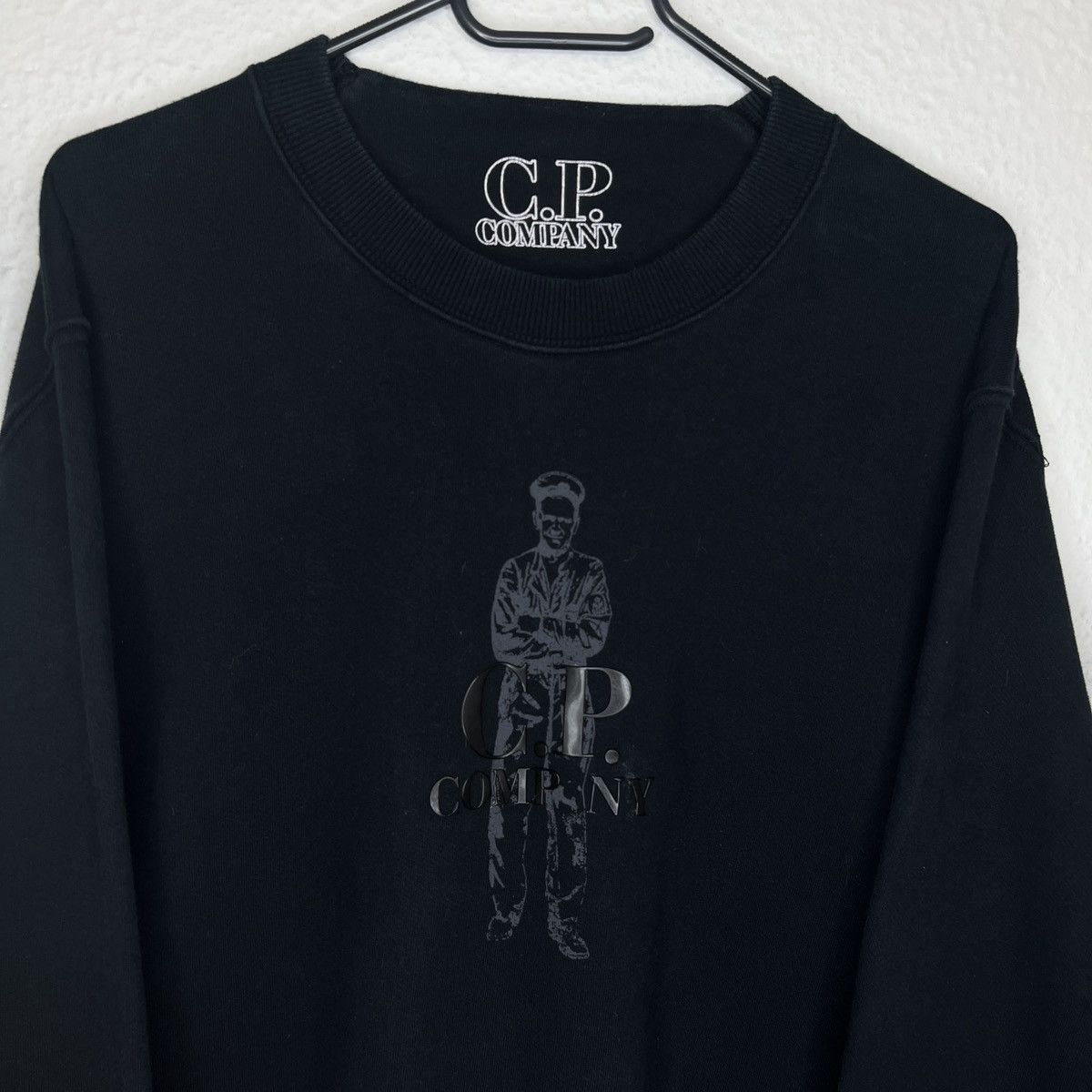 C.P. Company C.P. Company Sweatshirt Black Logo Crewneck Retro Y2K Drill Size US XL / EU 56 / 4 - 4 Thumbnail