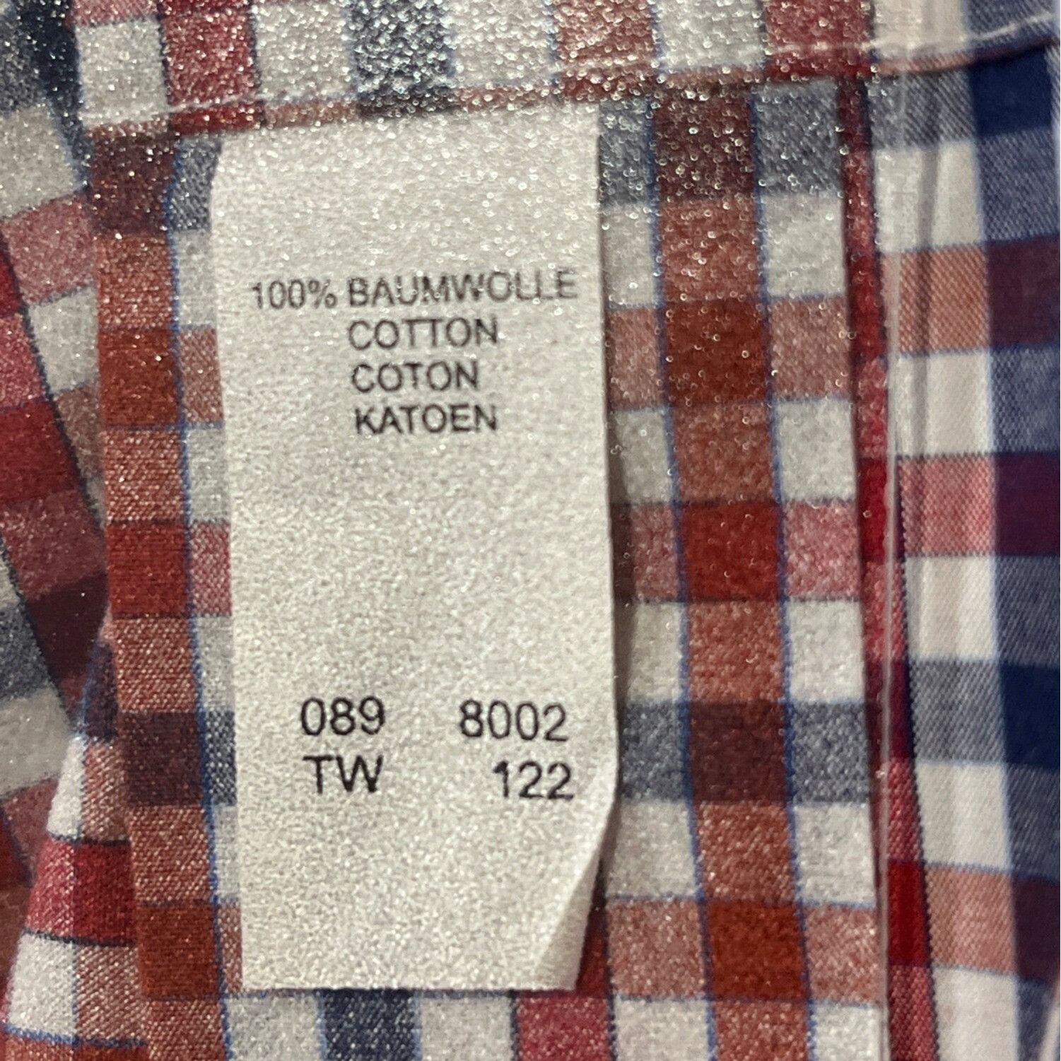 Haupt Haupt Mens Red/Blue/White Gingham Short Sleeve Button-Up Shi Size US L / EU 52-54 / 3 - 5 Thumbnail