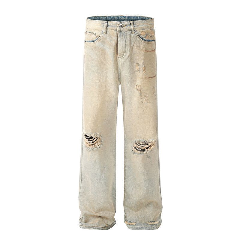 Jean American retro washed distressed straight leg jeans for men Size US 32 / EU 48 - 1 Thumbnail