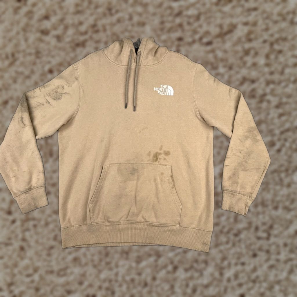 The North Face VINTAGE The North Face Hoodie Shirt Men L Beige Cotton Jersey Logo Embroidered Drawstring Hooded Crew Neck Long Sleeve Sports Outdoor Size US L / EU 52-54 / 3 - 1 Thumbnail