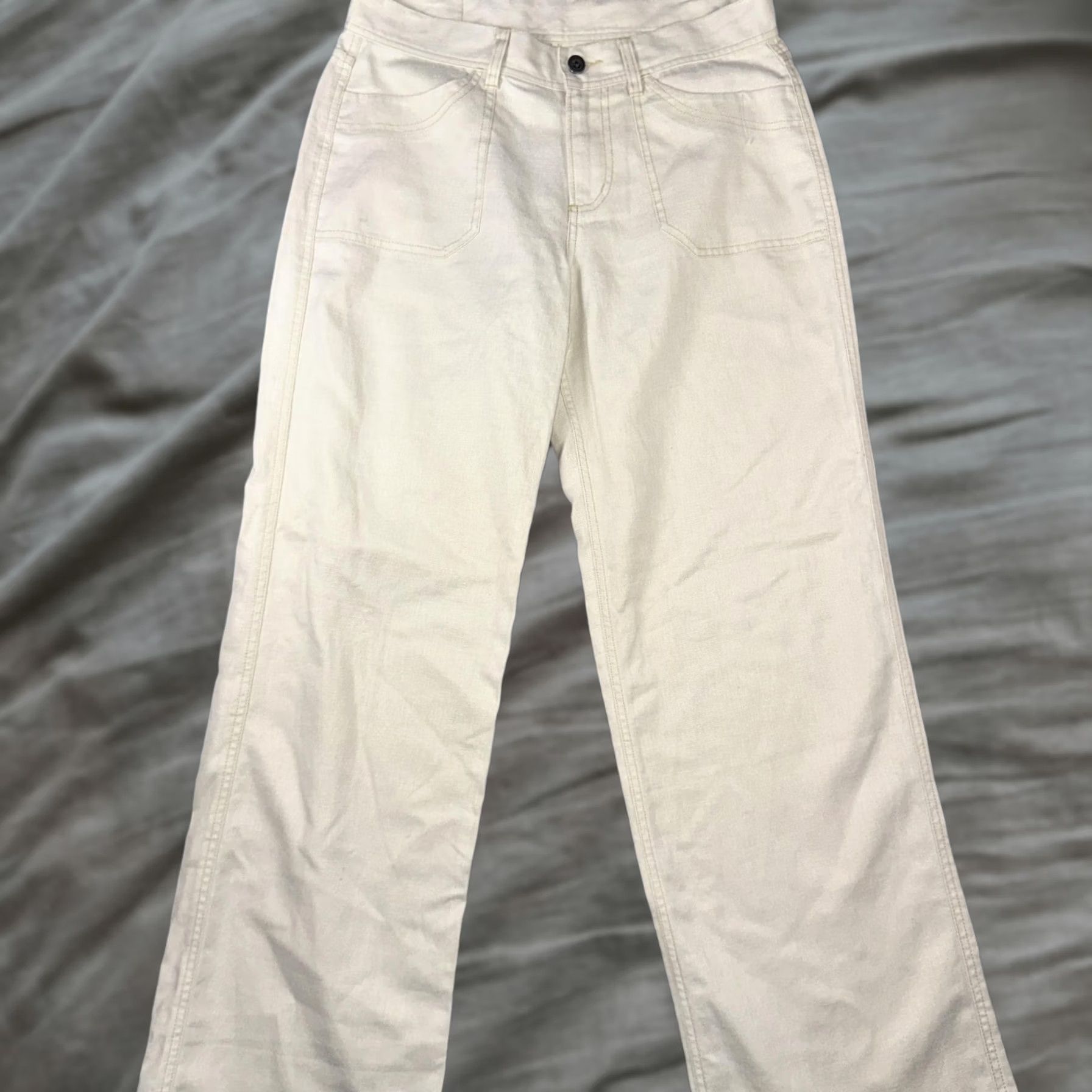 Patagonia Patagonia Pants Womens 10 White Cotton Hemp Denim Straight Leg Chino Casual Size 32" / US 10 / IT 46 - 1 Thumbnail