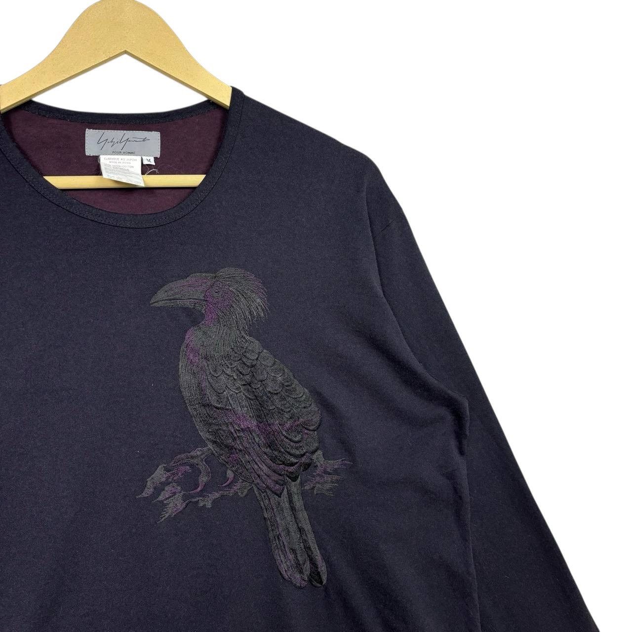 Yohji Yamamoto SS94 Yohji Yamamoto Pour Homme Tonal Crow Embroidery T-Shirt Size US M / EU 48-50 / 2 - 3 Thumbnail