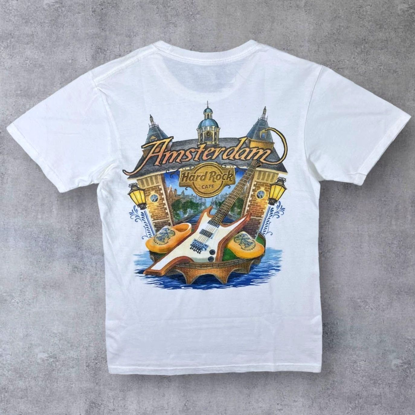 Hard Rock Cafe Hard Rock Cafe Amsterdam Classic Souvenir Logo Spellout Graphic T-Shirt Small Men's White Cotton Logo Graphic 1990s Size US S / EU 44-46 / 1 - 2 Thumbnail