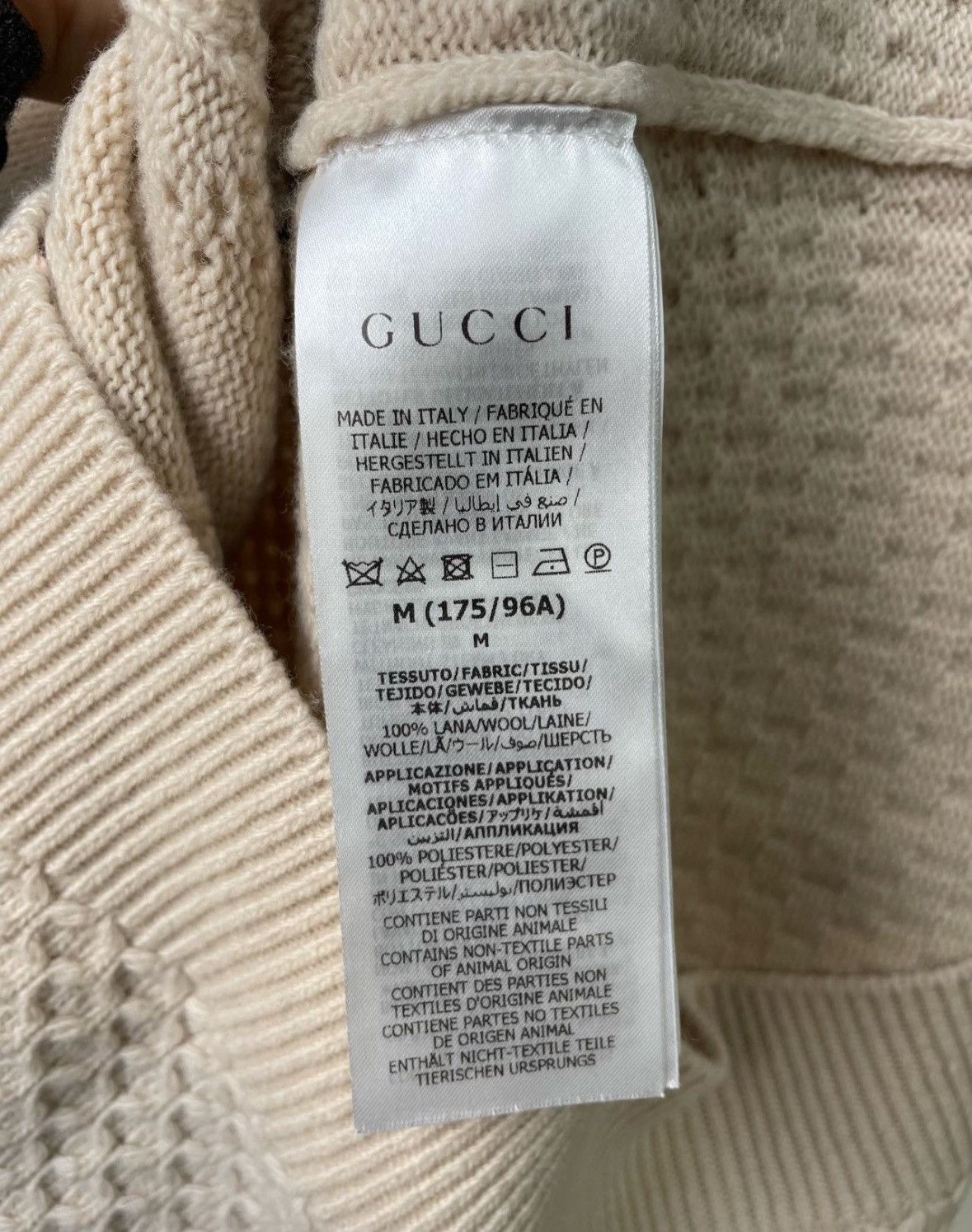 Gucci GucciNude logo printed hollow wool V-neck long-sleeved swea Size US M / EU 48-50 / 2 - 7 Thumbnail