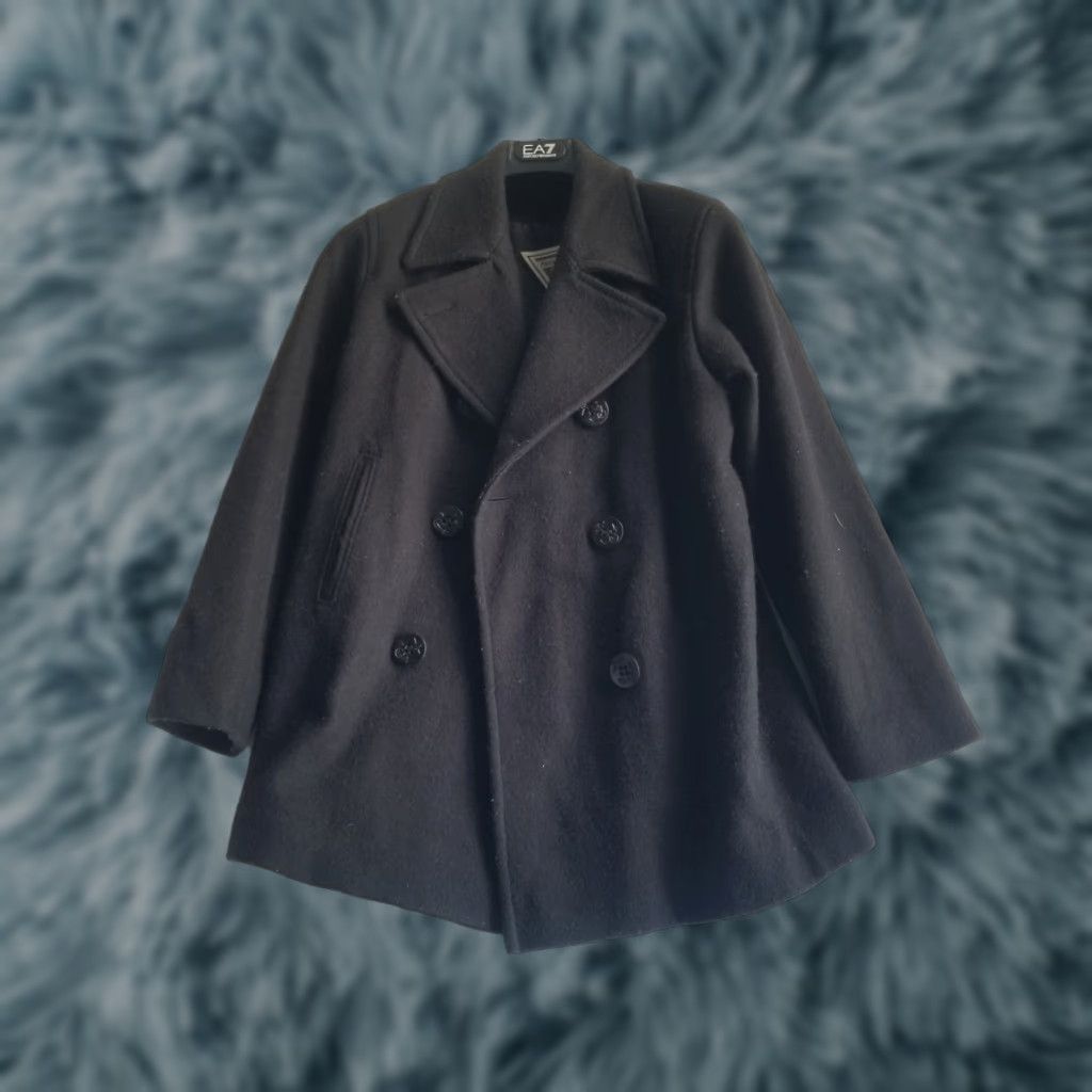 Vintage Marvin Richards Pea Coat Winter Wool Black Coat Size 6 Petite Made in USA Women Coat USA Winter Petite Black Size M / US 6-8 / IT 42-44 - 1 Thumbnail