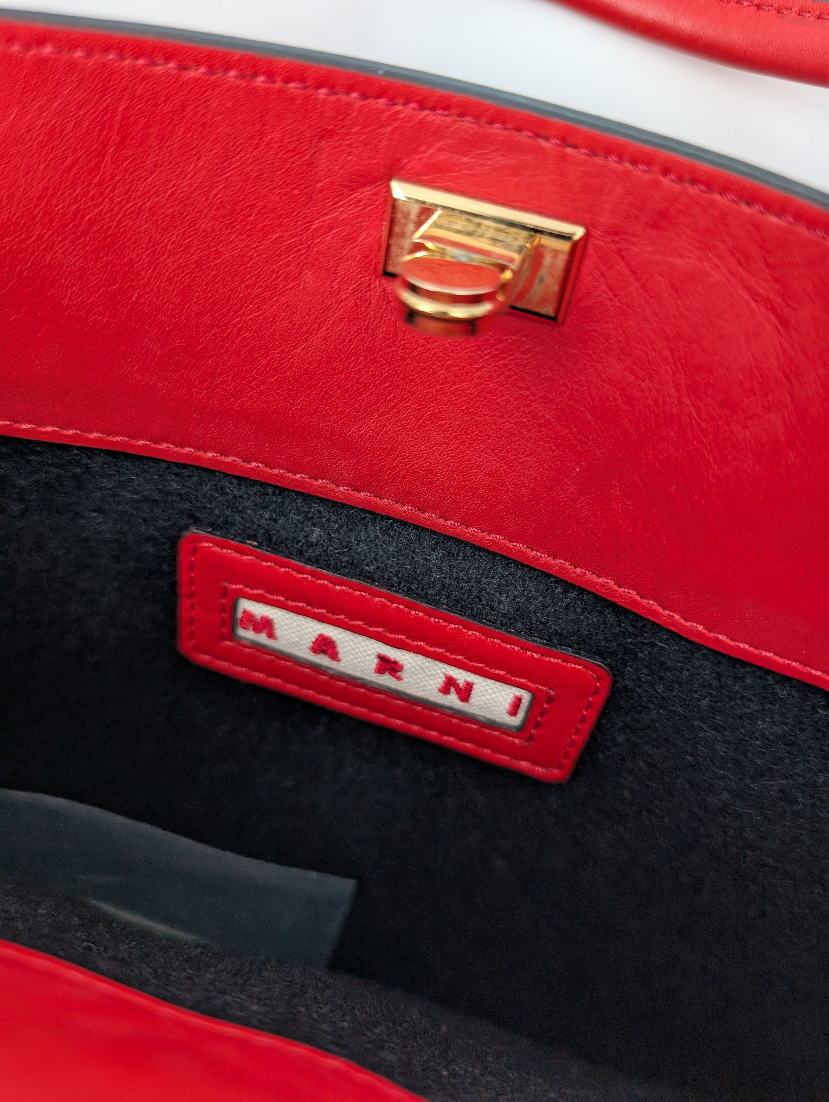 Marni Marni Red Leather Handbag With Shoulder Strap Size ONE SIZE - 4 Thumbnail