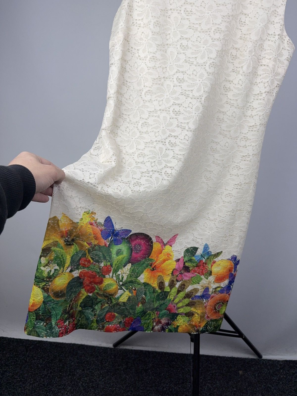 Desigual Retro Y2K Desigual Floral Lace Dress Ivory Boho Art Style 40 Size M / US 6-8 / IT 42-44 - 5 Thumbnail