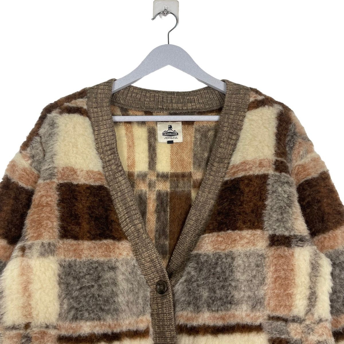 Beauty Beast × Japanese Brand × Le Grande Bleu (L.G.B.) STEAL💥COLDBREAKER CHECK PILE WOOL BUTTON CARDIGAN Size US M / EU 48-50 / 2 - 2 Thumbnail