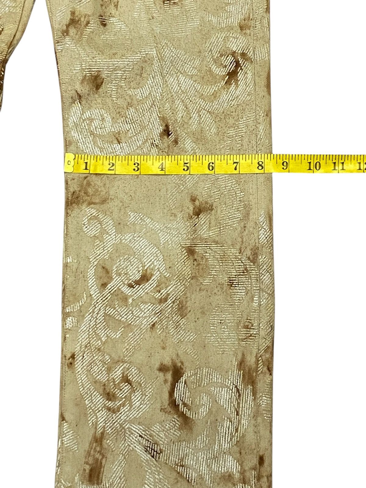 If Six Was Nine Yoshiyuki konishi Gold Paisley Pattern Denim Pants Size US 30 / EU 46 - 17 Thumbnail