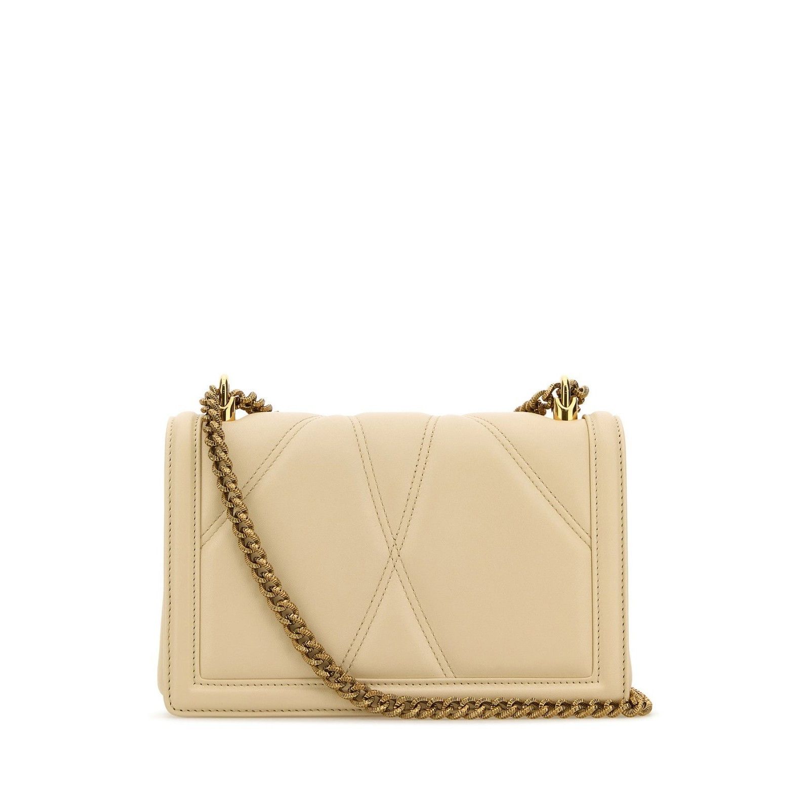 Dolce & Gabbana DOLCE&GABBANA Devotion Medium Beige Quilted Leather Shoulder Size ONE SIZE - 3 Thumbnail