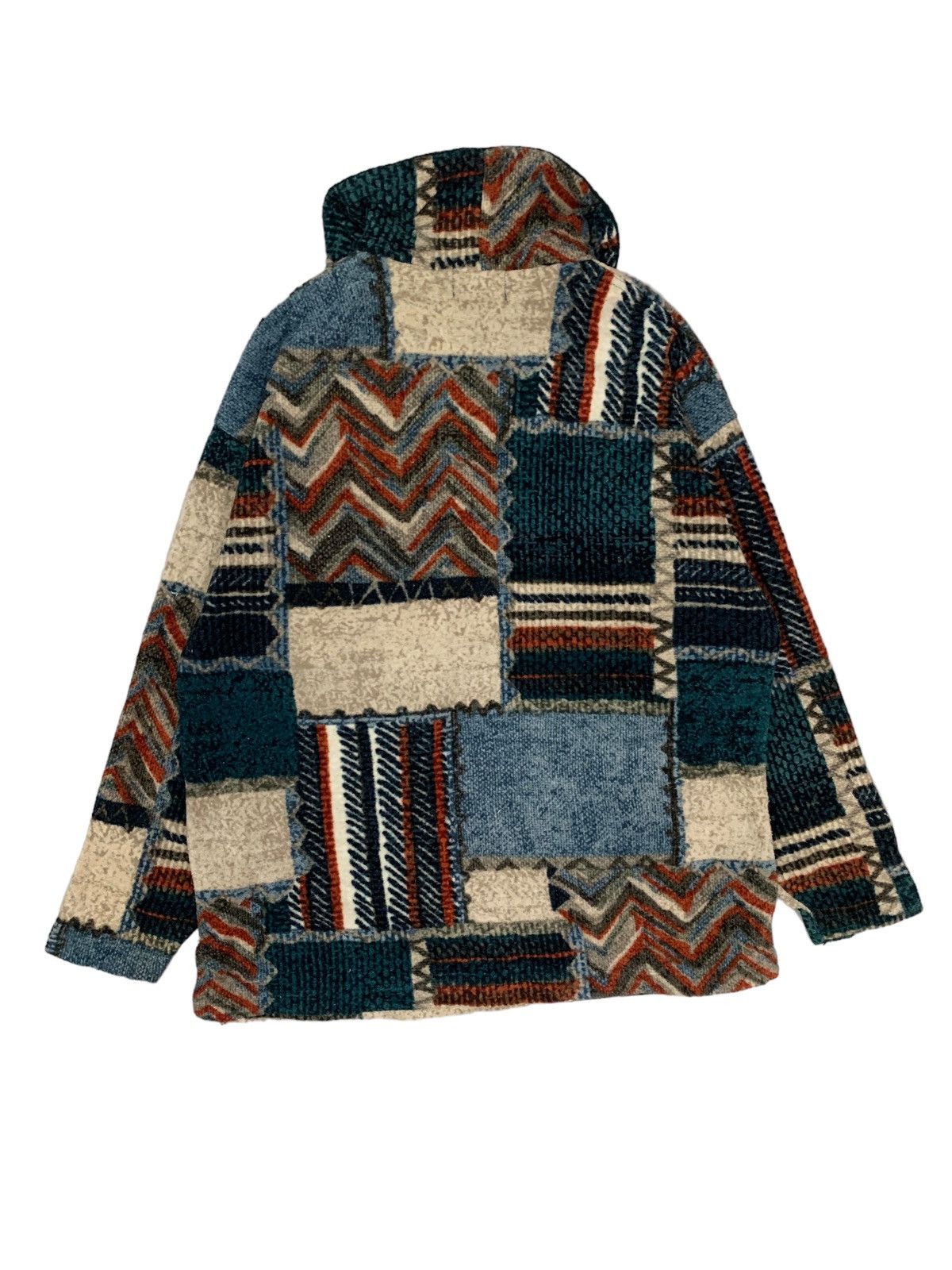 Vintage 🇮🇹Vintage Compass Card Patchwork Wool Half Button Sweater Size US M / EU 48-50 / 2 - 2 Thumbnail