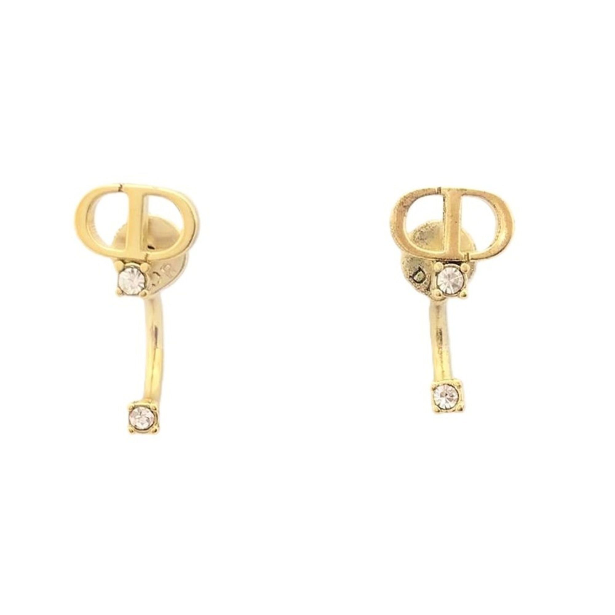 Dior Christian Dior CD logo rhinestone earrings Size ONE SIZE - 1 Thumbnail