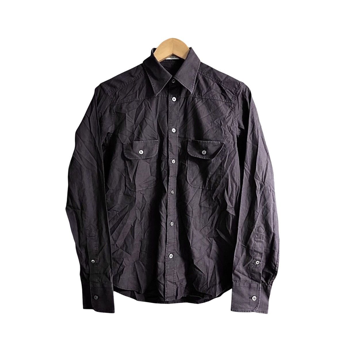 Acne Studios Unisex Acne Studios Brown Cotton Slim Casual Pocket Shirt Size US M / EU 48-50 / 2 - 1 Thumbnail