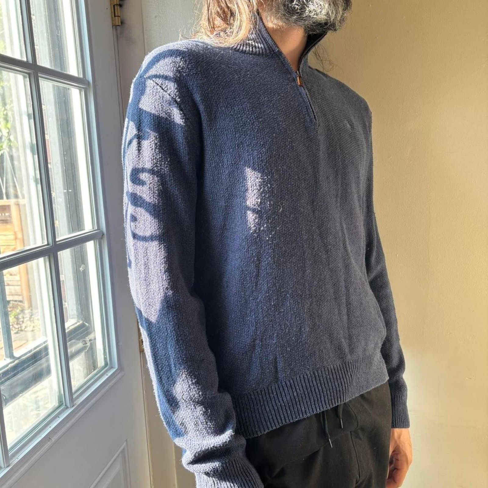 Polo Ralph Lauren Vintage Polo by Ralph Lauren Navy Blue 3/4 Zip Sweater Large Size US L / EU 52-54 / 3 - 8 Thumbnail