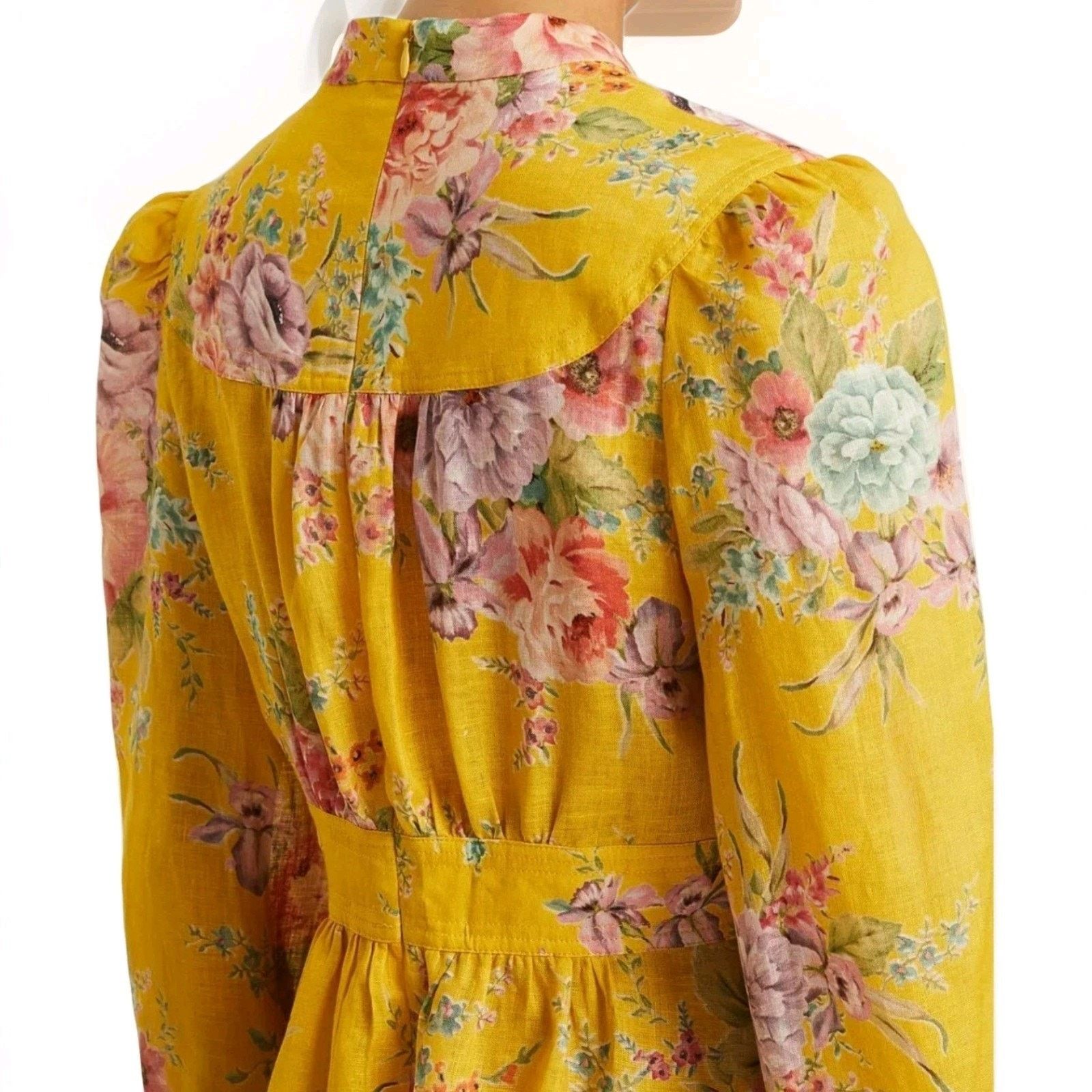 Zimmermann Zimmermann Zinnia Button Front Dress in Golden Floral Size 3 Size XS / US 0-2 / IT 36-38 - 8 Thumbnail