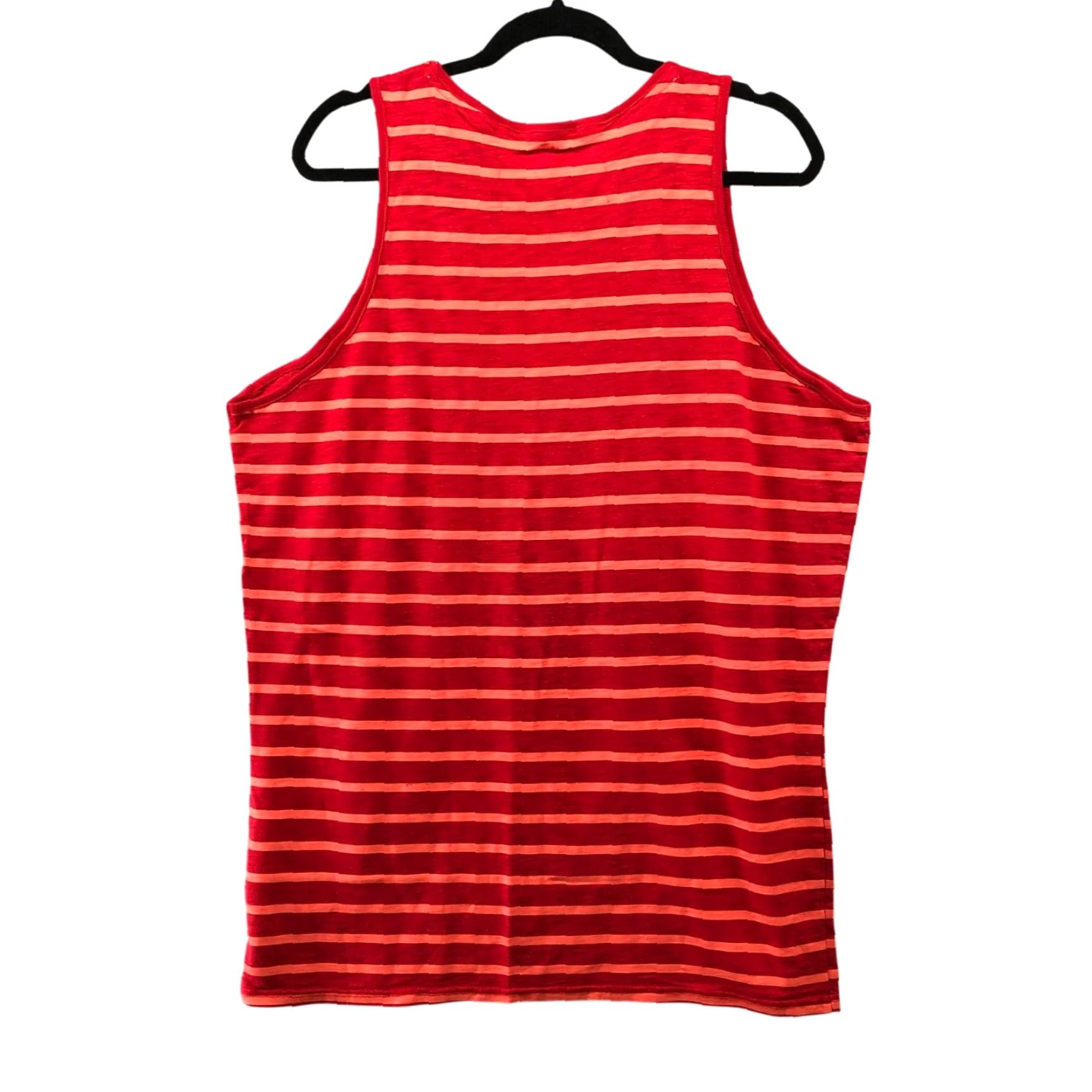 Guess VINTAGE GUESS Tank Top Mens XL Red Pink Striped Cotton Sleeveless Crew Neck Embroidered Logo Summer Size US XL / EU 56 / 4 - 2 Thumbnail