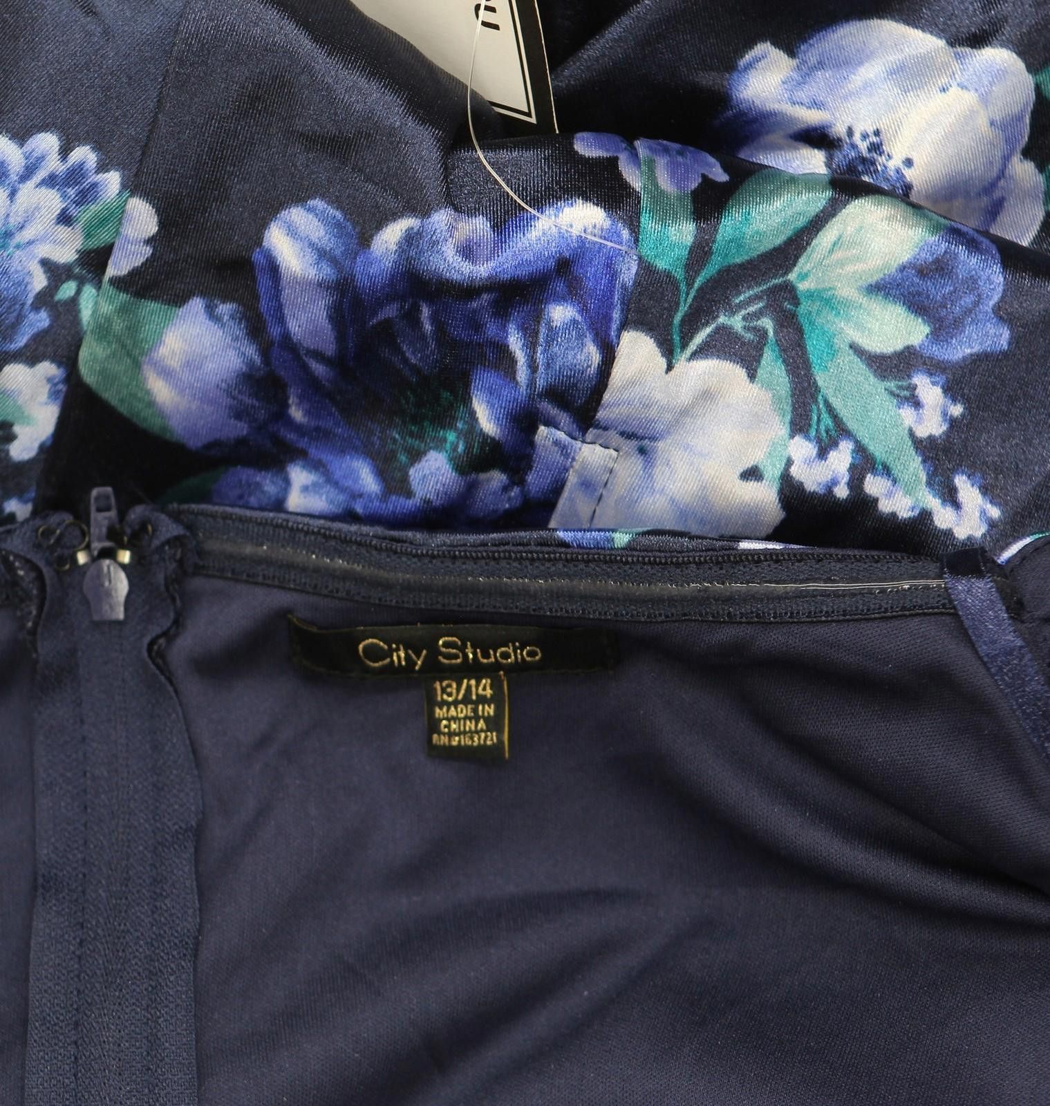 Other City Studios Off-the-shoulder Midi Dress Navy Blue 13 / 14 Size M / US 6-8 / IT 42-44 - 4 Thumbnail