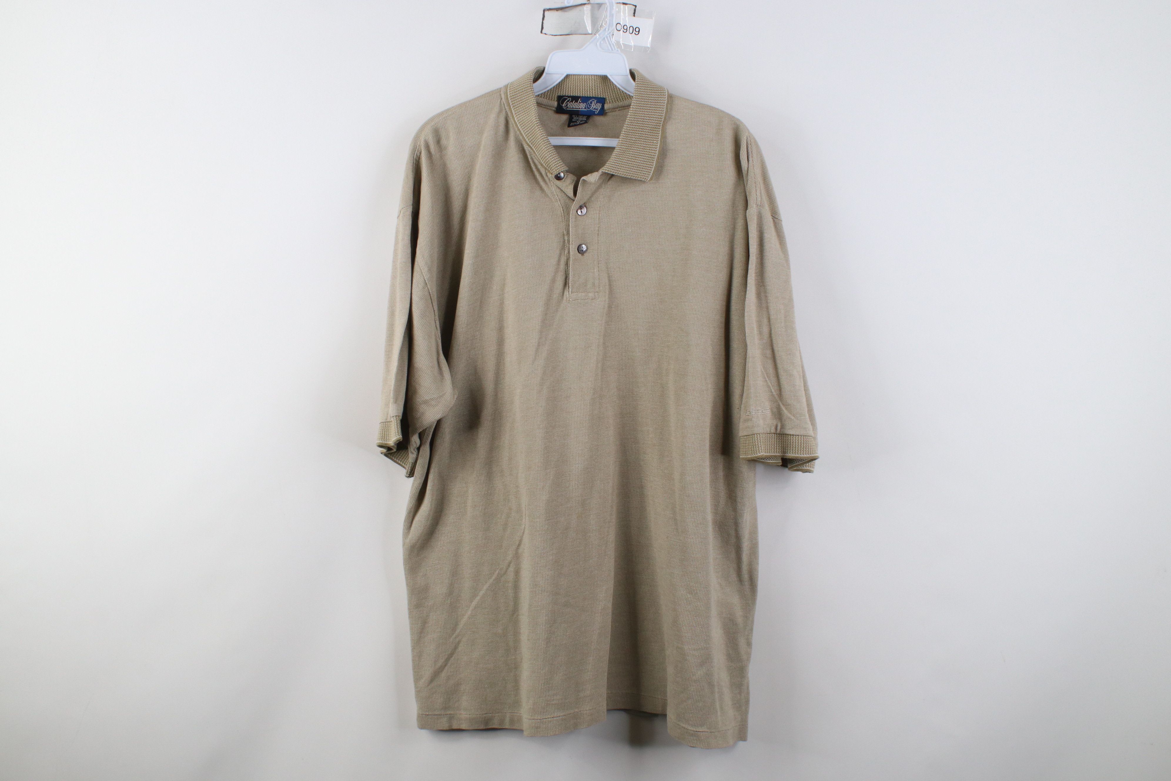 Vintage Vintage 90s Streetwear Knit Collared Golf Polo Shirt Beige Size US XL / EU 56 / 4 - 1 Thumbnail
