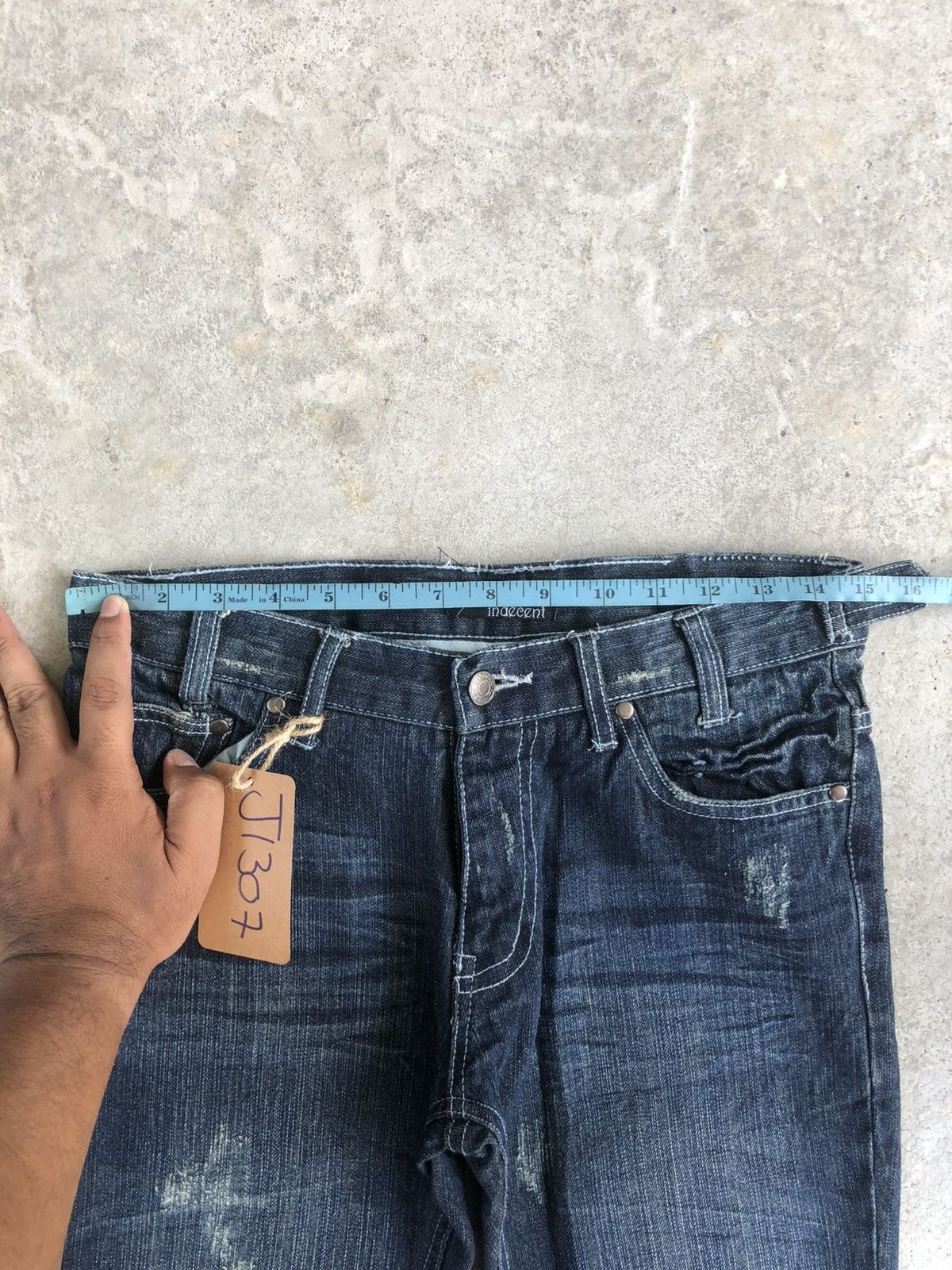 Le Grande Bleu (L.G.B.) Japanese Indecent Flared Jeans Distressed Buckle Back Size US 30 / EU 46 - 22 Thumbnail