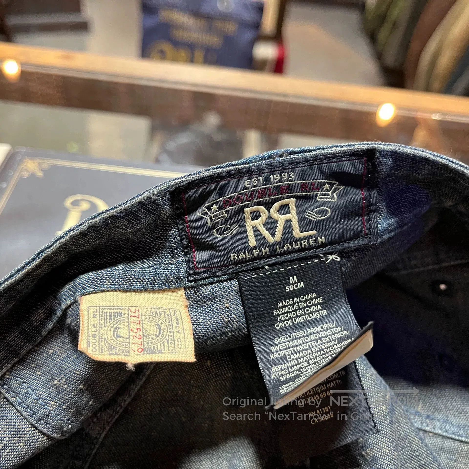 RRL Ralph Lauren RRL Wabash Indigo Dyed Engineer Cap. Size ONE SIZE - 7 Thumbnail