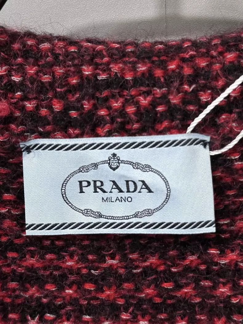 Prada Black and Red Woven Cardigan by PRADA-2506 Size S / US 4 / IT 40 - 4 Thumbnail