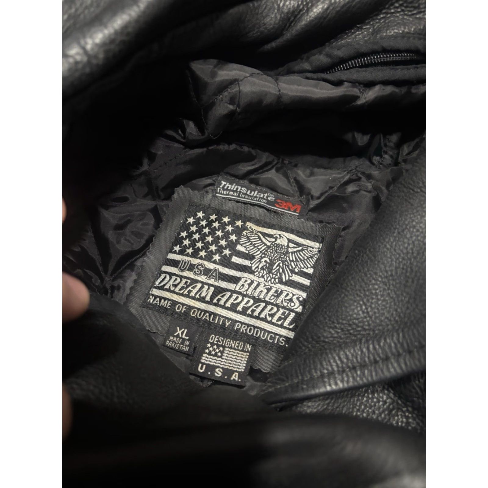 Vintage VINTAGE USA Bikers Dream Apparel Leather Motorcycle Jacket Womens XL Black Sixteen Detail Quilted Braided Back Stud Side Elastic Size XL / US 12-14 / IT 48-50 - 2 Thumbnail