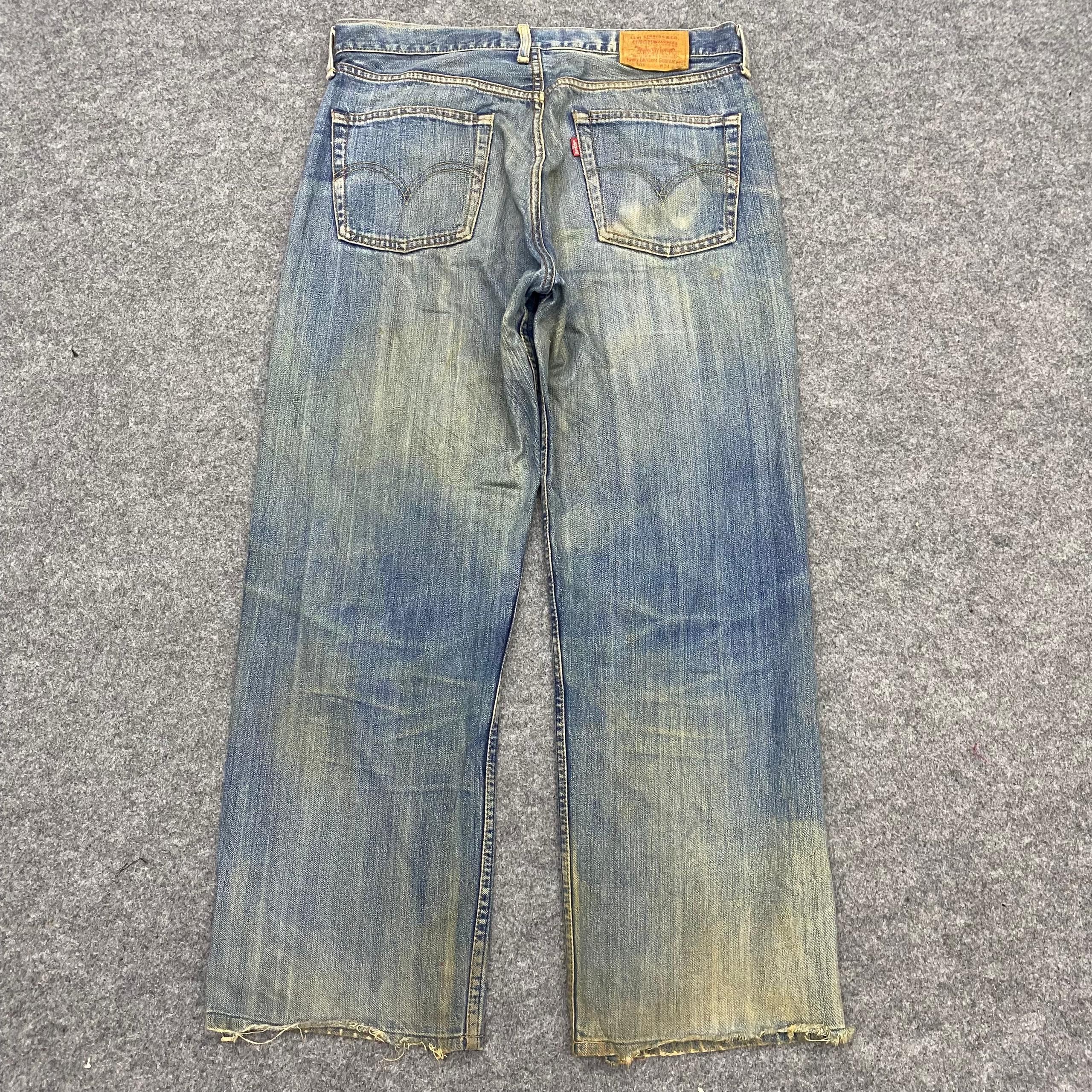 Levi's Vintage Levis 503 Distressed Denim Kurt Cobain Style Size US 35 - 3 Thumbnail