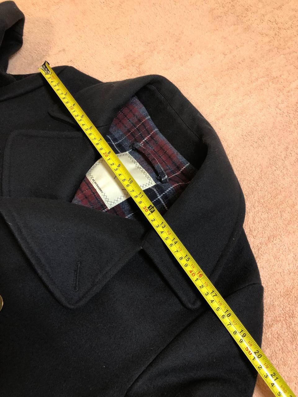 Burberry Thomas Burberrys Coat Navy Wool Double Breasted Size US XL / EU 56 / 4 - 14 Thumbnail
