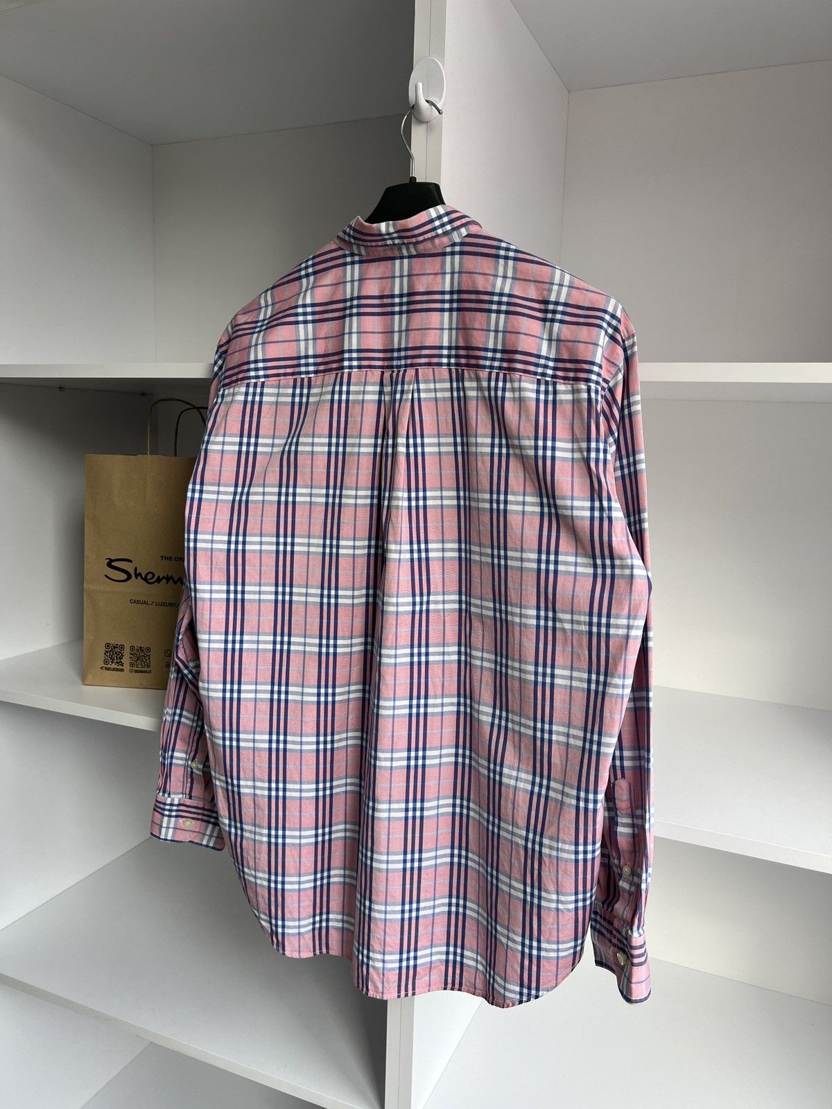 Burberry × Vintage VintageBurberry Check Button-Down Shirt Pink Checked Size US L / EU 52-54 / 3 - 13 Thumbnail