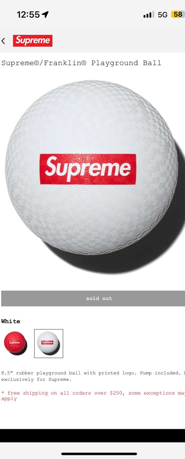 Supreme Franklin Playground Ball White - US