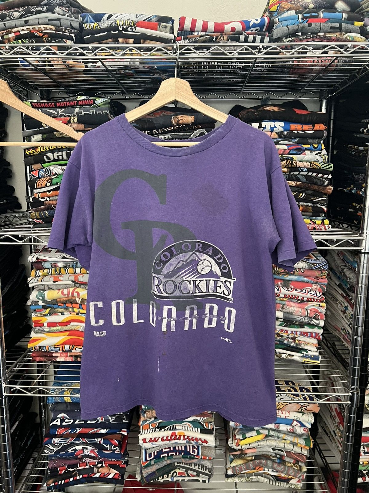 MLB 90s Colorado Rockies Home Team Tee Single Stitch Size US L / EU 52-54 / 3 - 1 Thumbnail